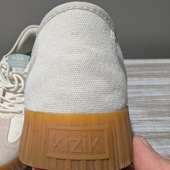 Kizik Brooklyn Hands-Free Slip-On Sneaker Canvas Suede White Women's 7 - Picture 9 of 16